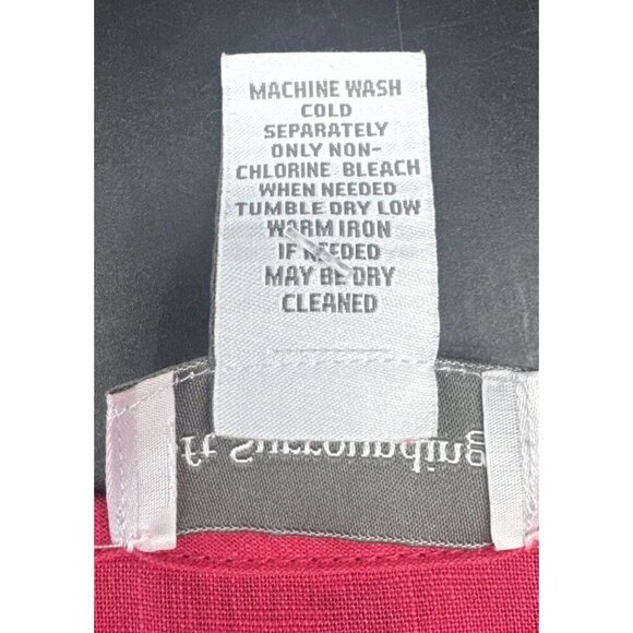 Soft Surroundings Pink Linen Roll Tab Sleeve Button Down Pleated Blouse Sz M - Picture 9 of 11